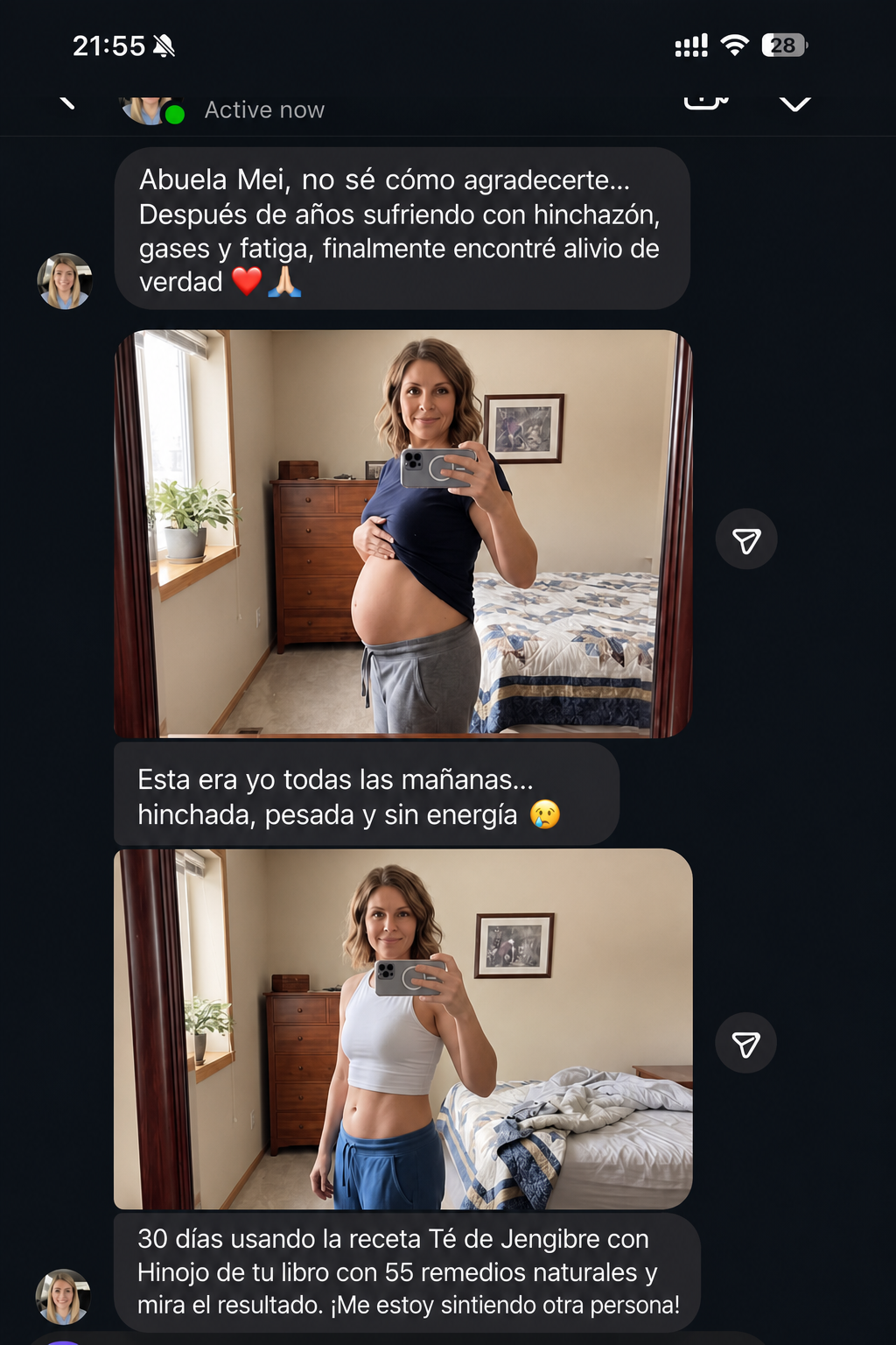 Testimonio real - antes y después de 30 días
